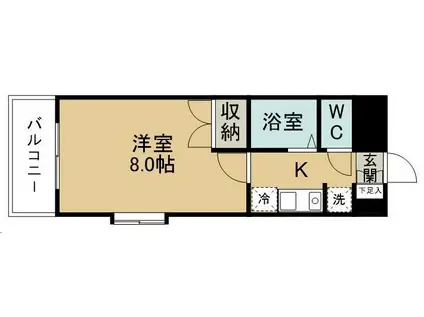 ロイヤルヒルズ片桐(1K/1階)の間取り写真