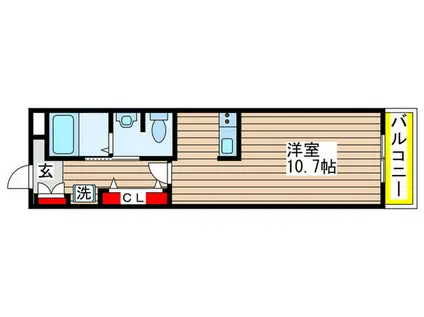 ミリアビタNO.37(ワンルーム/3階)の間取り写真