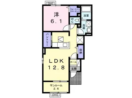 こもんど壱番館(1LDK/1階)の間取り写真
