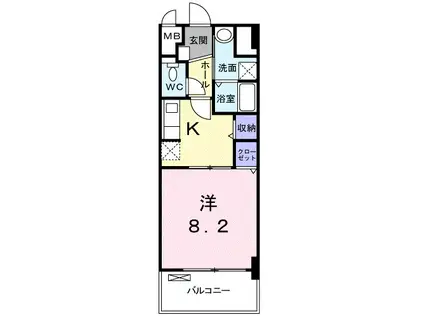 セイバリー道意(1K/4階)の間取り写真