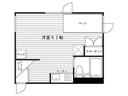 クリエイト320(ワンルーム/2階)の間取り写真