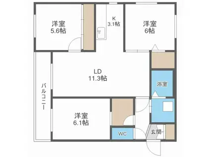 HOUSE OF MARQUIS X ハウスオブマーキス10(3LDK/4階)の間取り写真