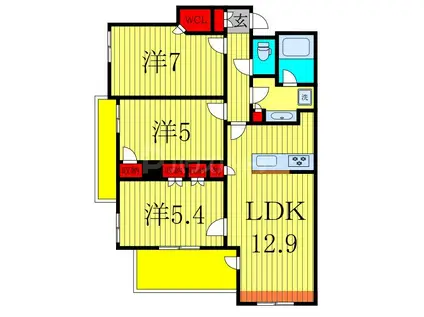 エクセレント柏アルトロ(3LDK/6階)の間取り写真