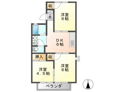SOLANA(3DK/2階)の間取り写真