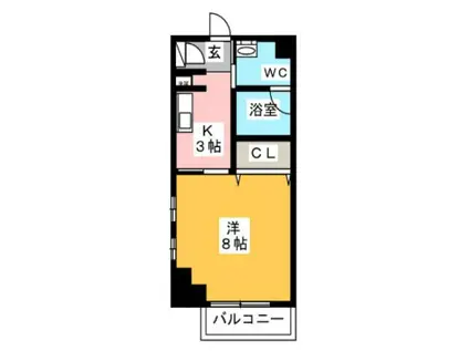 TRUST VALUE麻布十番 リヴェール麻布十番(1K/6階)の間取り写真