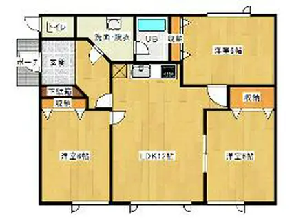 ハイツ2006(3LDK/2階)の間取り写真