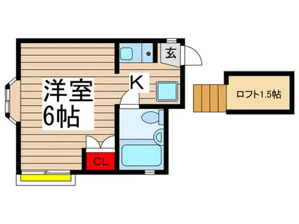 プチメゾン(1K/2階)の間取り写真