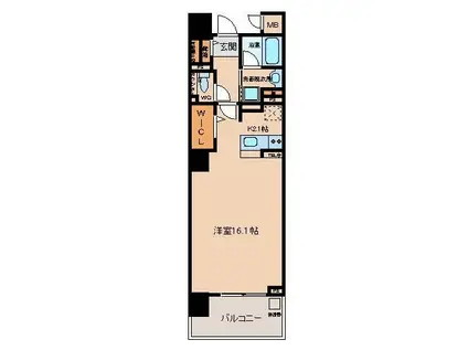 ロイヤルパークス花小金井(ワンルーム/12階)の間取り写真