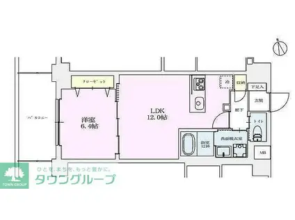 向山ガーデンゲート(1LDK/2階)の間取り写真
