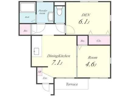 メゾン・佐野(2DK/1階)の間取り写真