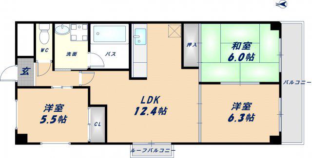 ニュープリーメル(3LDK/2階)の間取り写真