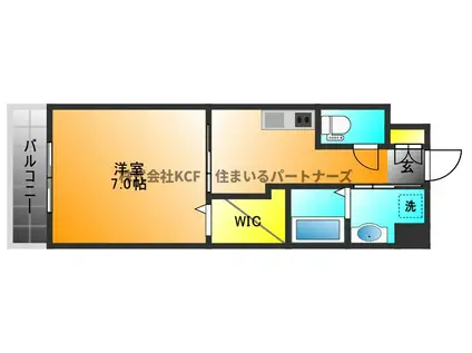 ALETTA合川弐番館(1K/2階)の間取り写真