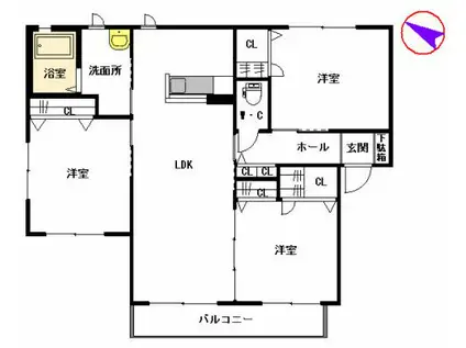 セレーノ・プレイスA(4K/1階)の間取り写真