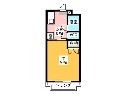 ヒルトップ和合I(1DK/2階)の間取り写真