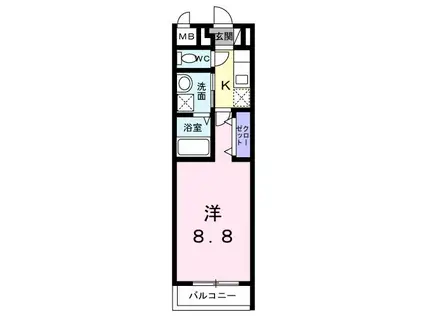 ブレーメンハウス(1K/2階)の間取り写真