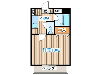 メゾンコモッド(1K/1階)の間取り写真