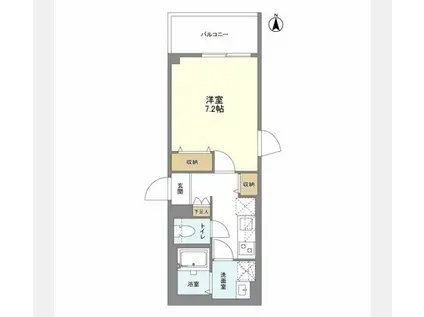 ウェルスクエア笹塚II(1K/4階)の間取り写真