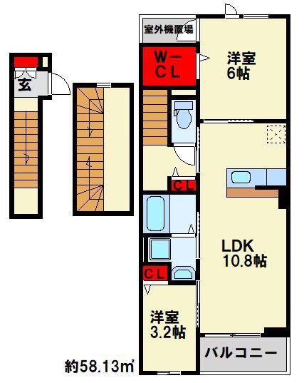 ヴェルデメゾン(2LDK/3階)の間取り写真