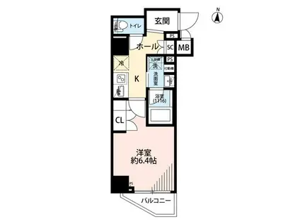 プレール・ドゥーク本所吾妻橋VI(1K/4階)の間取り写真