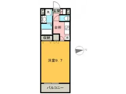 プラッツ(1K/3階)の間取り写真