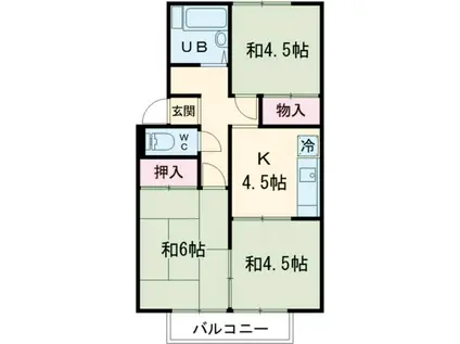 ツチヤハイツ(3K/1階)の間取り写真