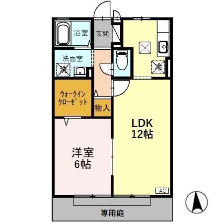 グランメイゾン(1LDK/1階)の間取り写真