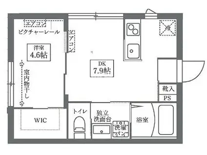 COCOCUBE西日暮里(1DK/1階)の間取り写真