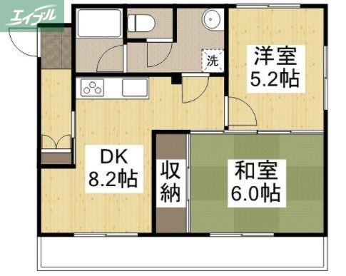 プレアール豊成(2DK/1階)の間取り写真