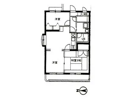 ベルハウス湘南藤沢(3DK/2階)の間取り写真