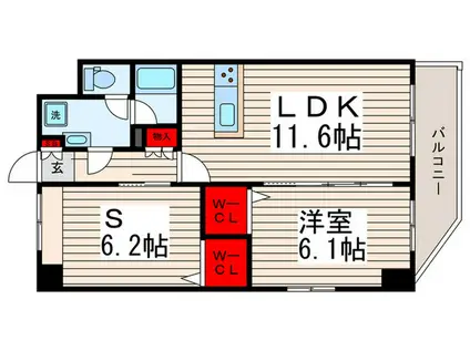 COLZA-KII(1SLDK/6階)の間取り写真