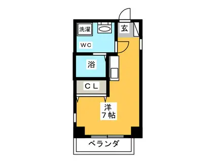 ウェイヴ結城(ワンルーム/3階)の間取り写真
