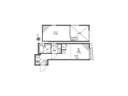 ピア桜上水(ワンルーム/1階)の間取り写真