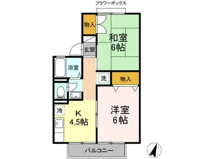 メゾン神田(2K/2階)の間取り写真