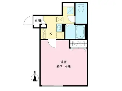 ラグナテラス石神井(1K/1階)の間取り写真