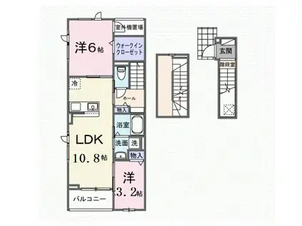 フラワーハイツ壱番館(2LDK/3階)の間取り写真