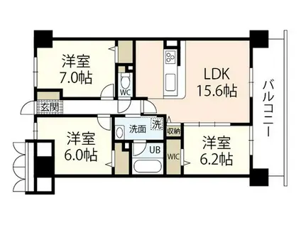 フィール野田公園(3LDK/13階)の間取り写真