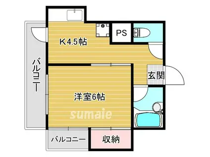 MTフラッツ(1K/3階)の間取り写真