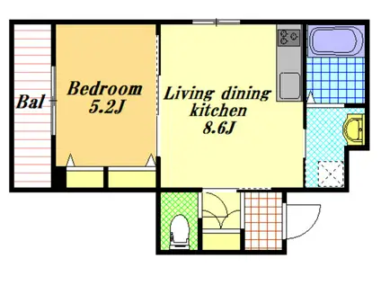 サーティフル妙典(1LDK/3階)の間取り写真