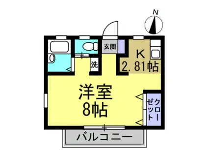 カーサ浜田(1K/1階)の間取り写真