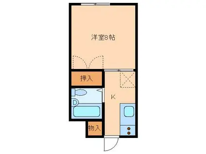 オーシャンハイツ(1K/2階)の間取り写真