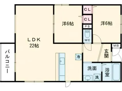 エトワールヴィル-R小阪本町ザ・レジデンス(2LDK/3階)の間取り写真