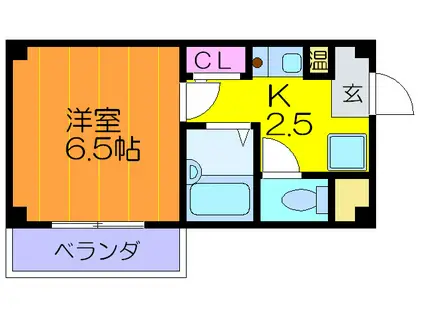 ピュアエムズ(1K/3階)の間取り写真