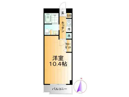 アネシス館(1K/3階)の間取り写真