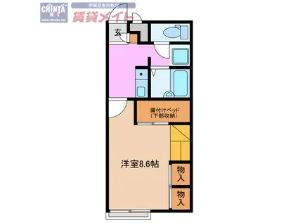 VERSA CASA 伊賀(1K/2階)の間取り写真