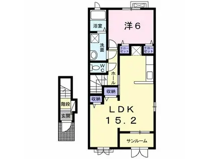 グローヴ(1LDK/2階)の間取り写真