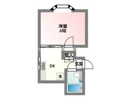 コスモハイツ三木A棟(1DK/2階)の間取り写真