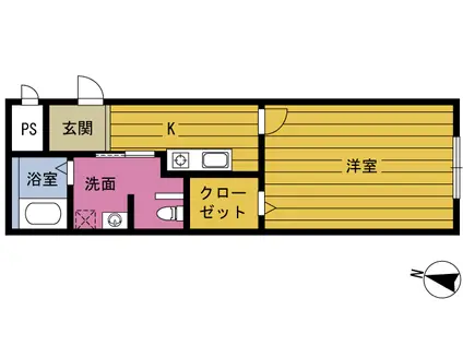 レガーロ野口元町(1K/4階)の間取り写真