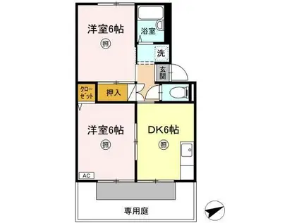 アベニュー皆生(2DK/1階)の間取り写真