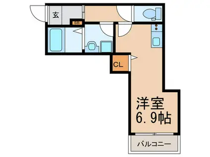 フォレスト光町(ワンルーム/1階)の間取り写真