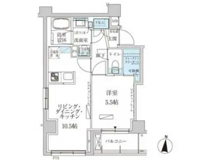 パークアクシス池上(1LDK/4階)の間取り写真